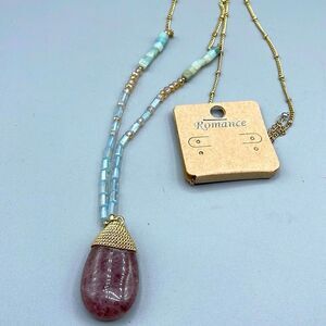 NWT boho festival beaded long necklace